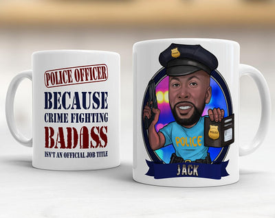 Unique Retirement Gift - Caricature Mug - Police