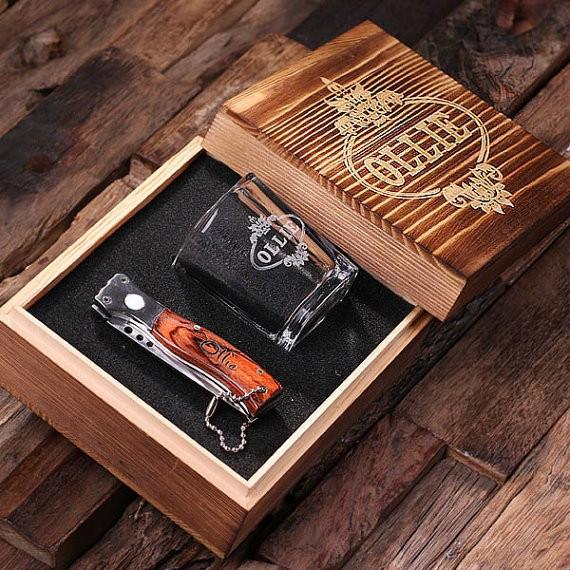 Shot Glass & Pocket Knife Combo Set