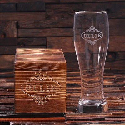 Engraved Pilsner Beer Glass